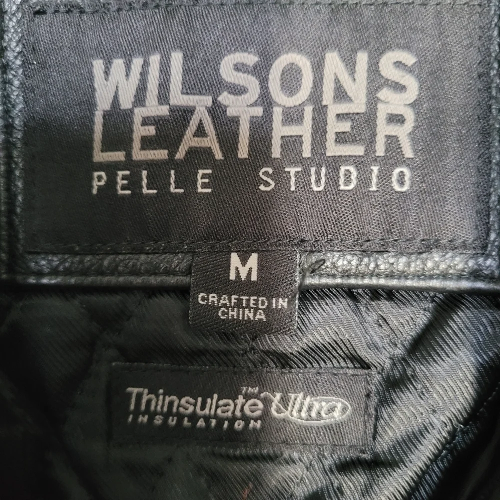 Wilsons leather black jacket Thinsulate Liner - Men’s Medium 4 buttons - Picture 11 of 12